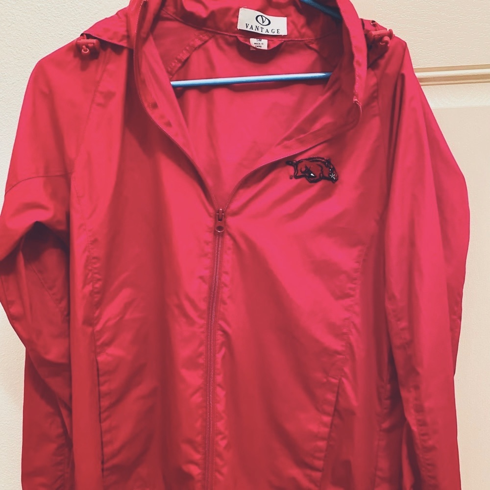 Arkansas Razorback hooded jacket zip small